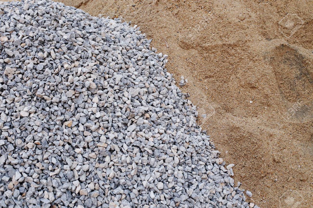 piles gravel and sand for construction